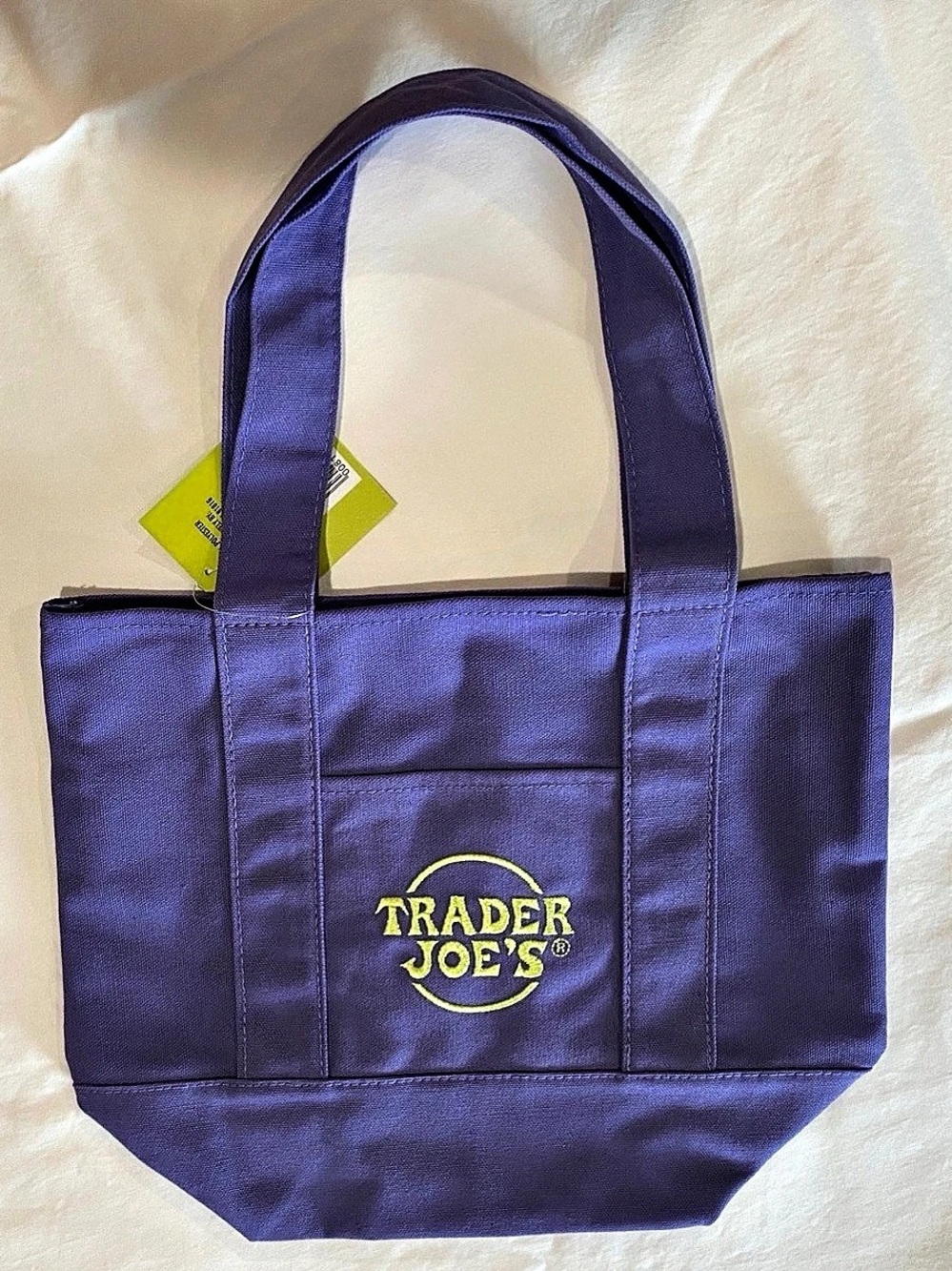 Limited edition Trader Joe's Trick-or-Treat Mini Canvas Tote Bag Purple NWT